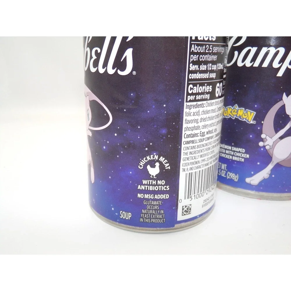 Campbells Limited Edition Pokemon Soup Can ~ MEWTWO~ MEW pair